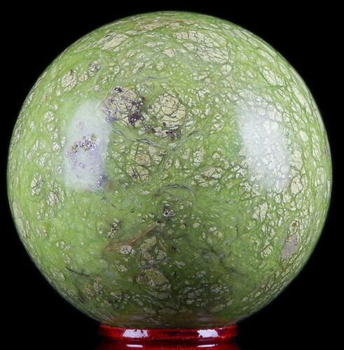 Polished Green Opal Sphere - Madagascar #78763
